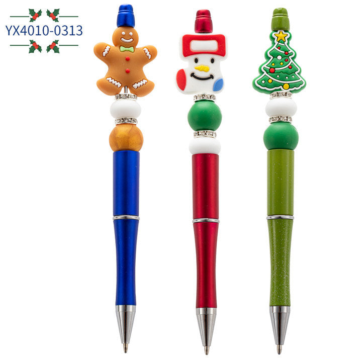 Wholesale Christmas beaded pen creative DIY  bead ballpoint pen