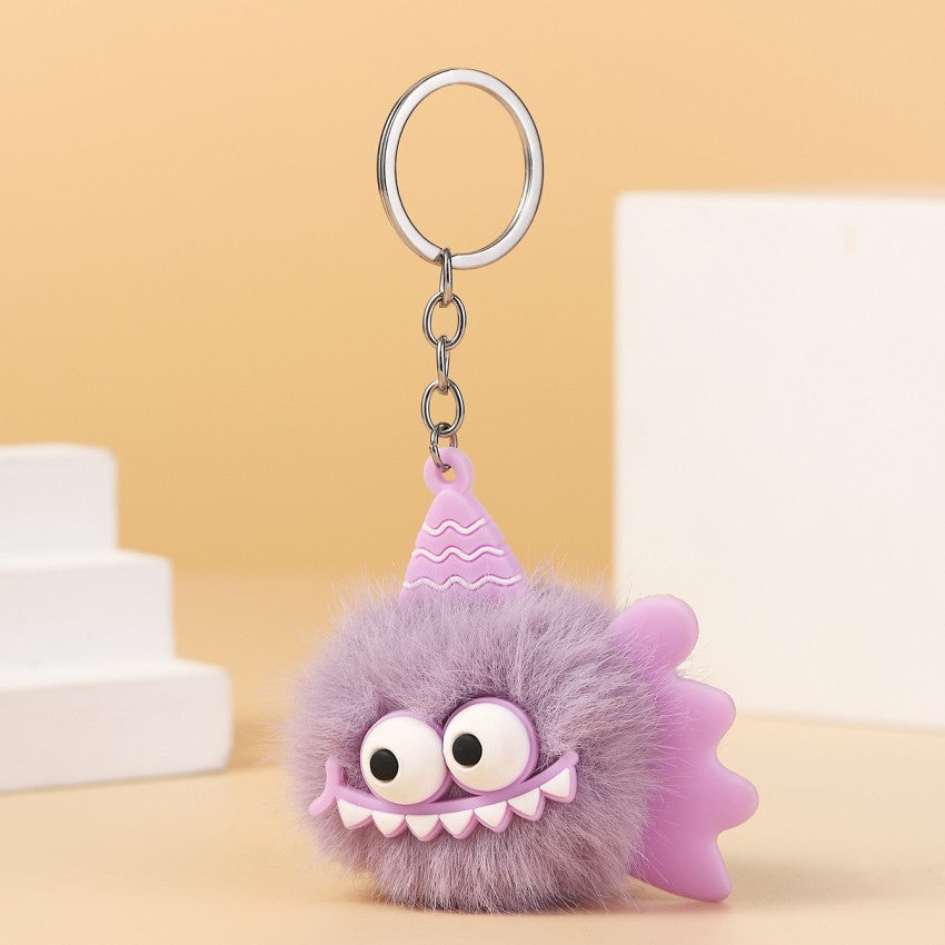 Wholesale Plush Monster Cute Fur Ball Keychains Pom Pom ACC-KC-RongR054