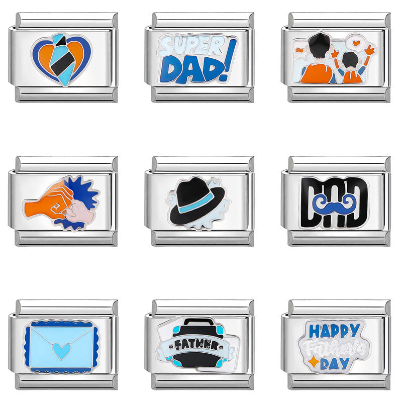 Wholesale Italian Charm Bracelet 9mm DIY Splicing Cute Creative Stainless Steel Composable Bracelet