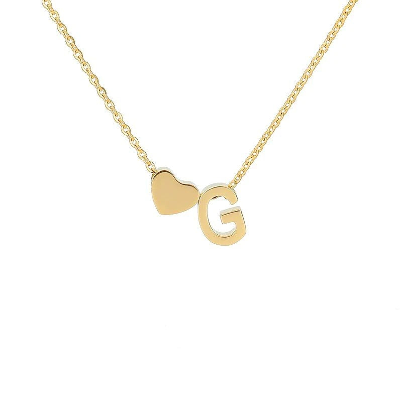Wholesale Trendy Heart Letter Love Necklace Titanium Steel Gold Inlaid Fashion Jewelry Accessory