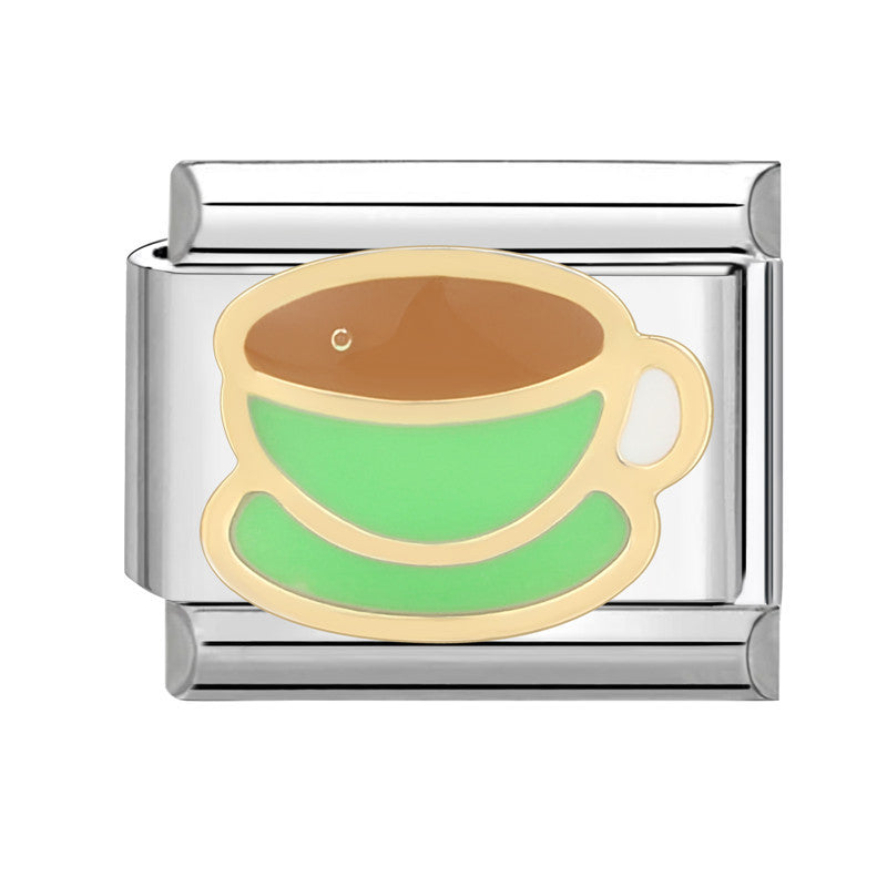 Wholesale Italian Charm Bracelet 9mm DIY Splicing Removable Green Series Titanium Steel Composable Bracelet