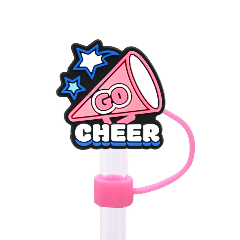 Wholesale Random 100pcs Cheerleading Series 8/10mm PVC Soft Straw Tube Cap