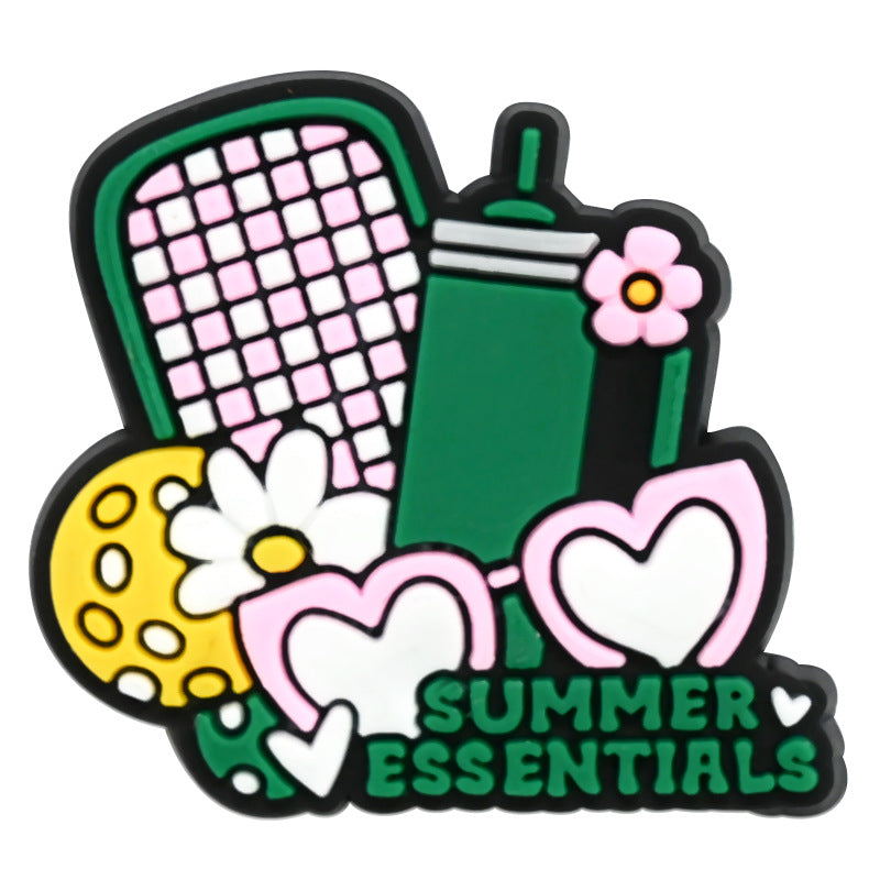 Wholesale Random 100pcs Pickle Ball PVC Soft Rubber Shoe Buckle Decoration ACC-SC-RYY078