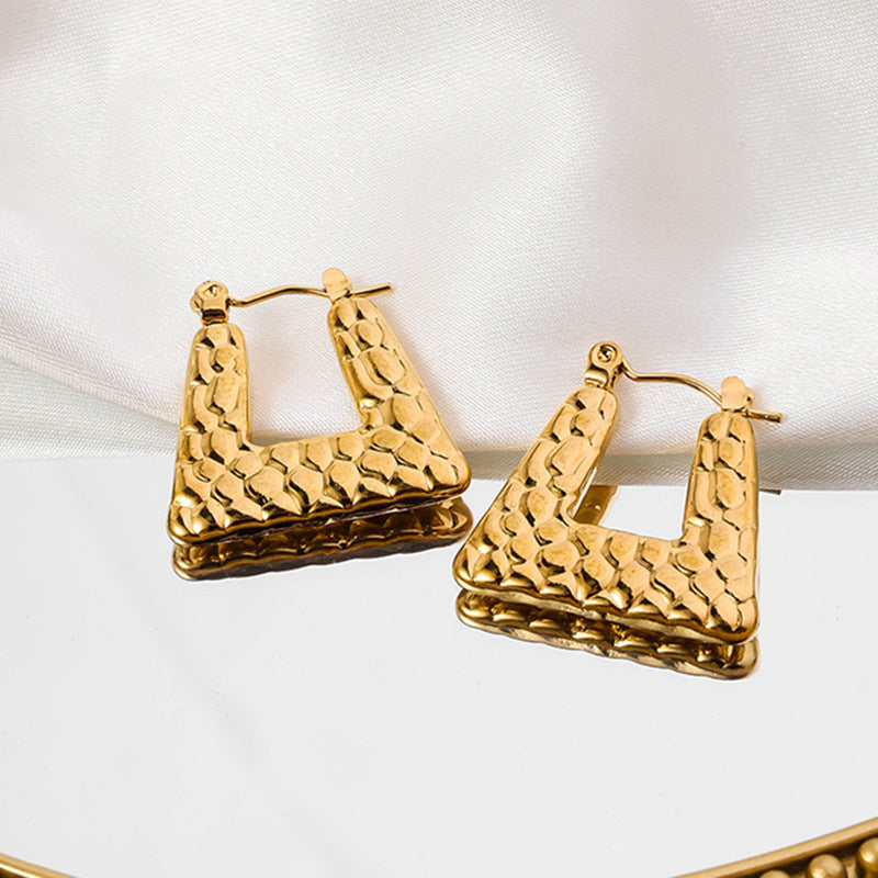 Wholesale Stainless Steel Geometric Irregular Shaped Earrings ACC-ES-RuiX010