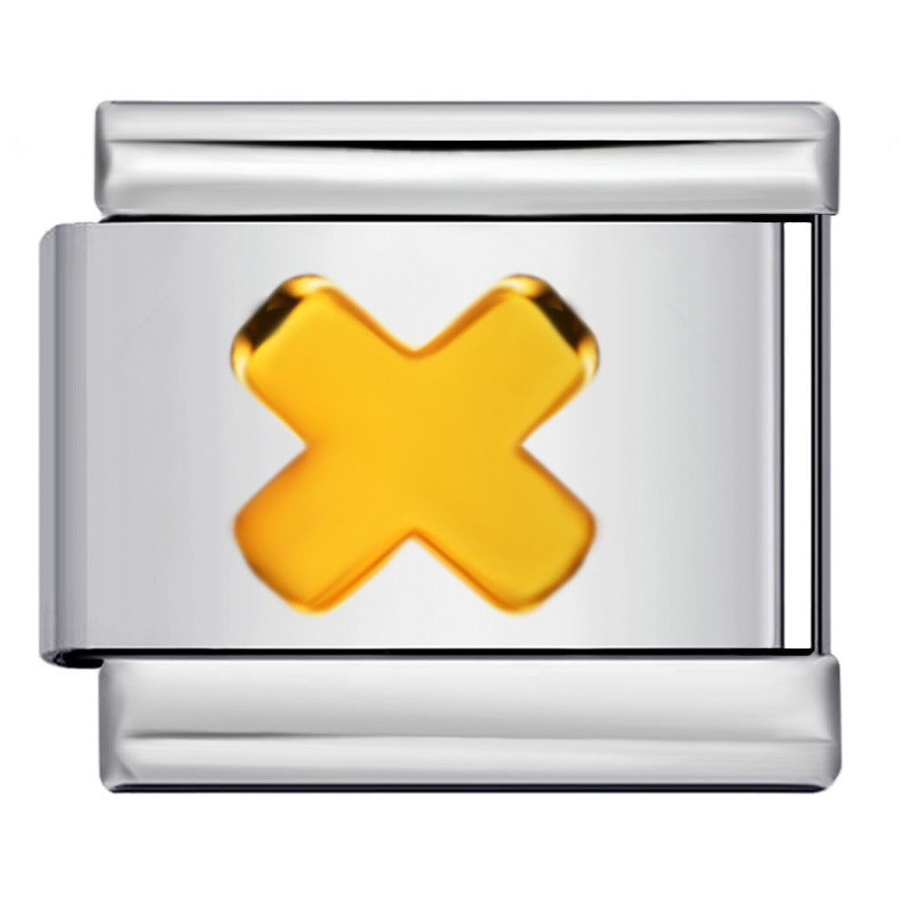 Wholesale Italian Charm Bracelet 9mm DIY Splicing Removable Number Symbol Element Stainless Steel Composable Bracelet