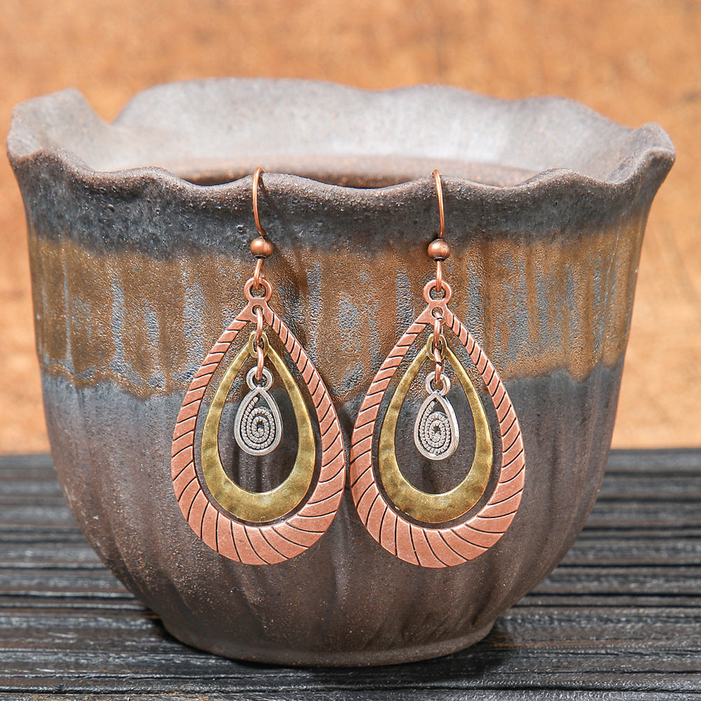 Wholesale Bohemian Geometric Tassel Earrings Zinc Alloy Jewelry Accessory
