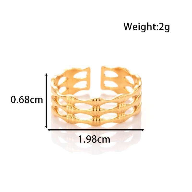 Wholesale Titanium steel  light luxury fishbone  opening adjustable bracelet