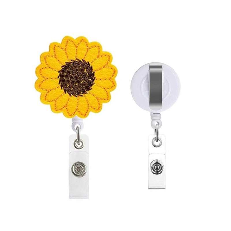 Wholesale Brain Retractable Dinosaur Sunflower Felt Embroidery Nurse Keychain ACC-KC-LingYu013