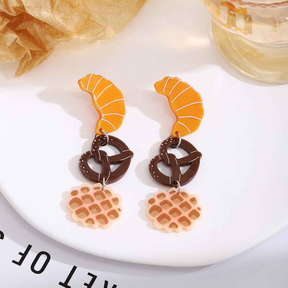 Wholesale Creative Cartoon Western Cowboy Guitar Acrylic Earrings