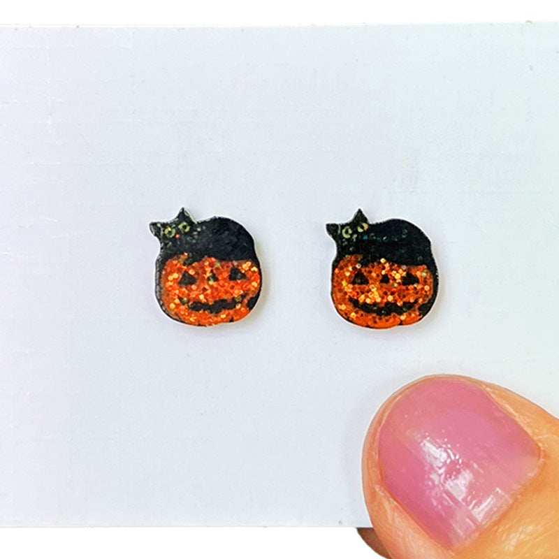Wholesale 2 pairs/pack  Halloween Cute Mini Shiny Delicate Small Earrings