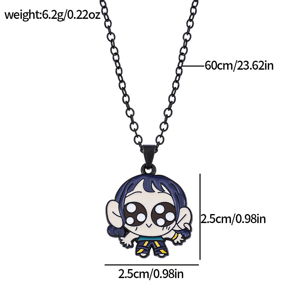 Wholesale kpop cartoon anime oil drop alloy necklace