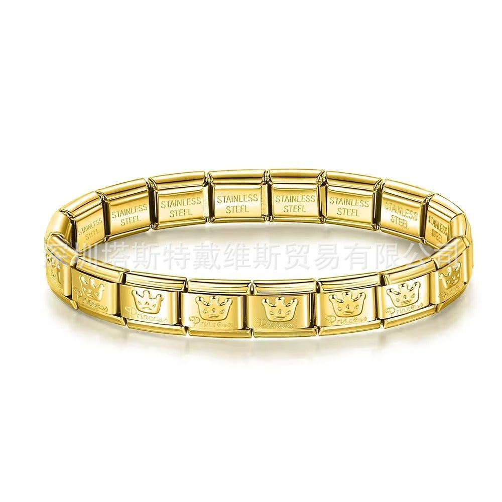 Wholesale  Italian Charm Bracelet 9mm DIY  single-section  Creative Stainless Steel Composable Bracelet