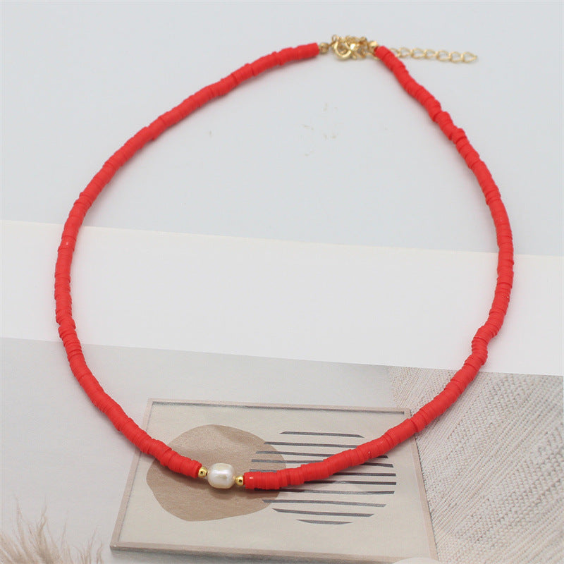Wholesale  color soft pottery necklace
