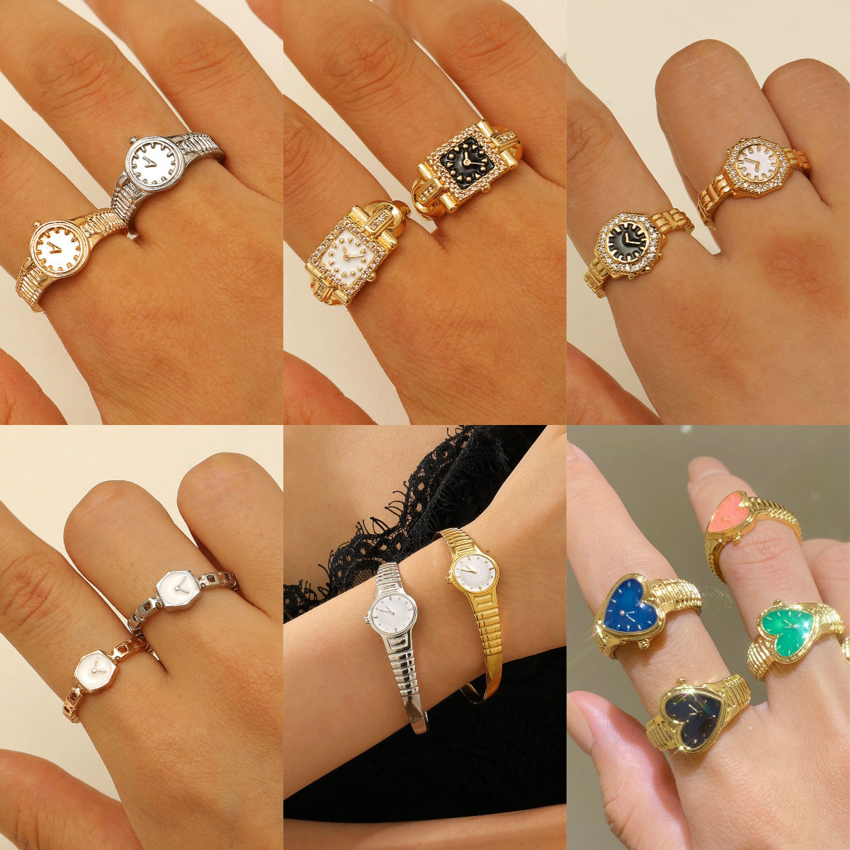 Wholesale Copper watch-style open adjustable ring