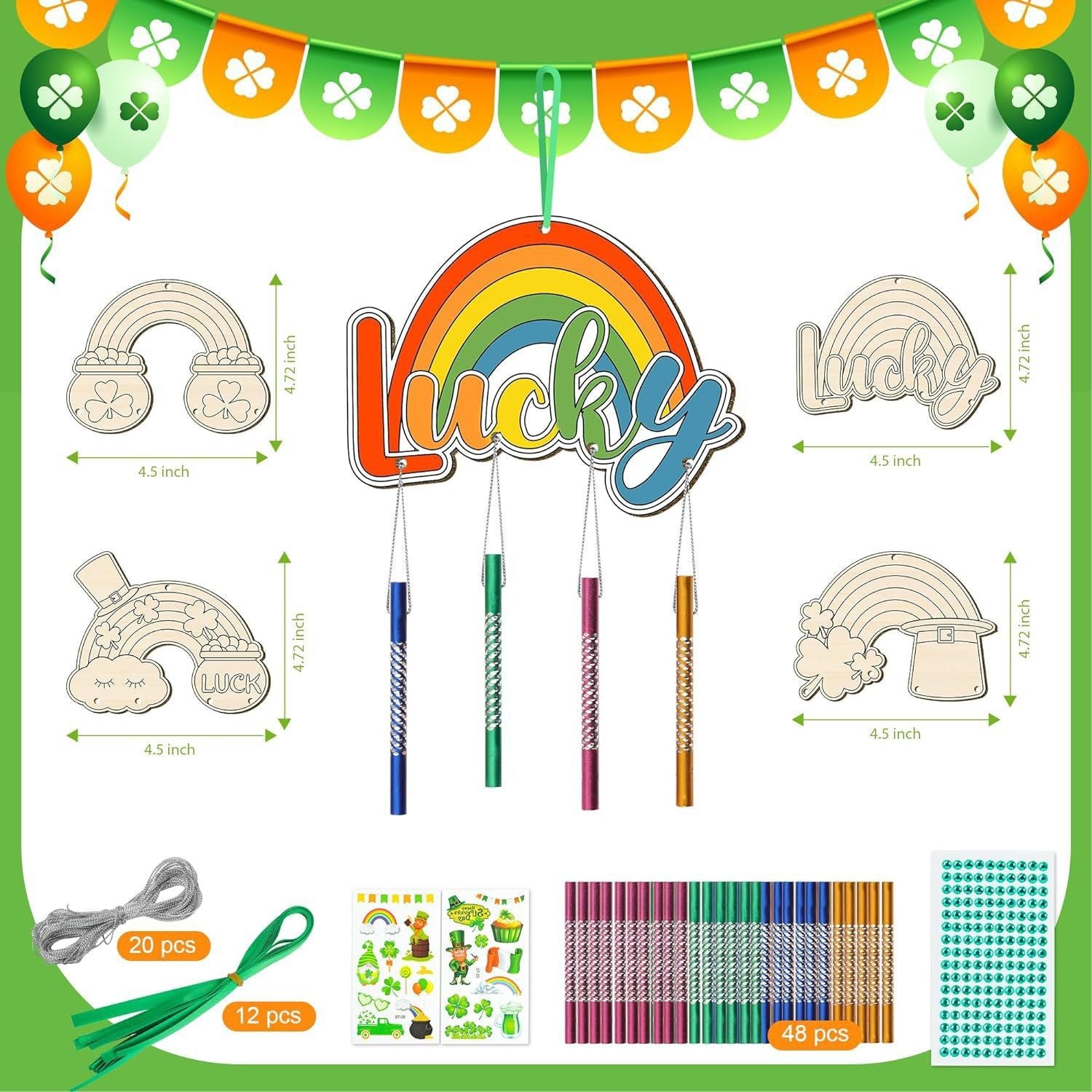 Wholesale wooden chick wind chime suit DIY wooden Easter suit