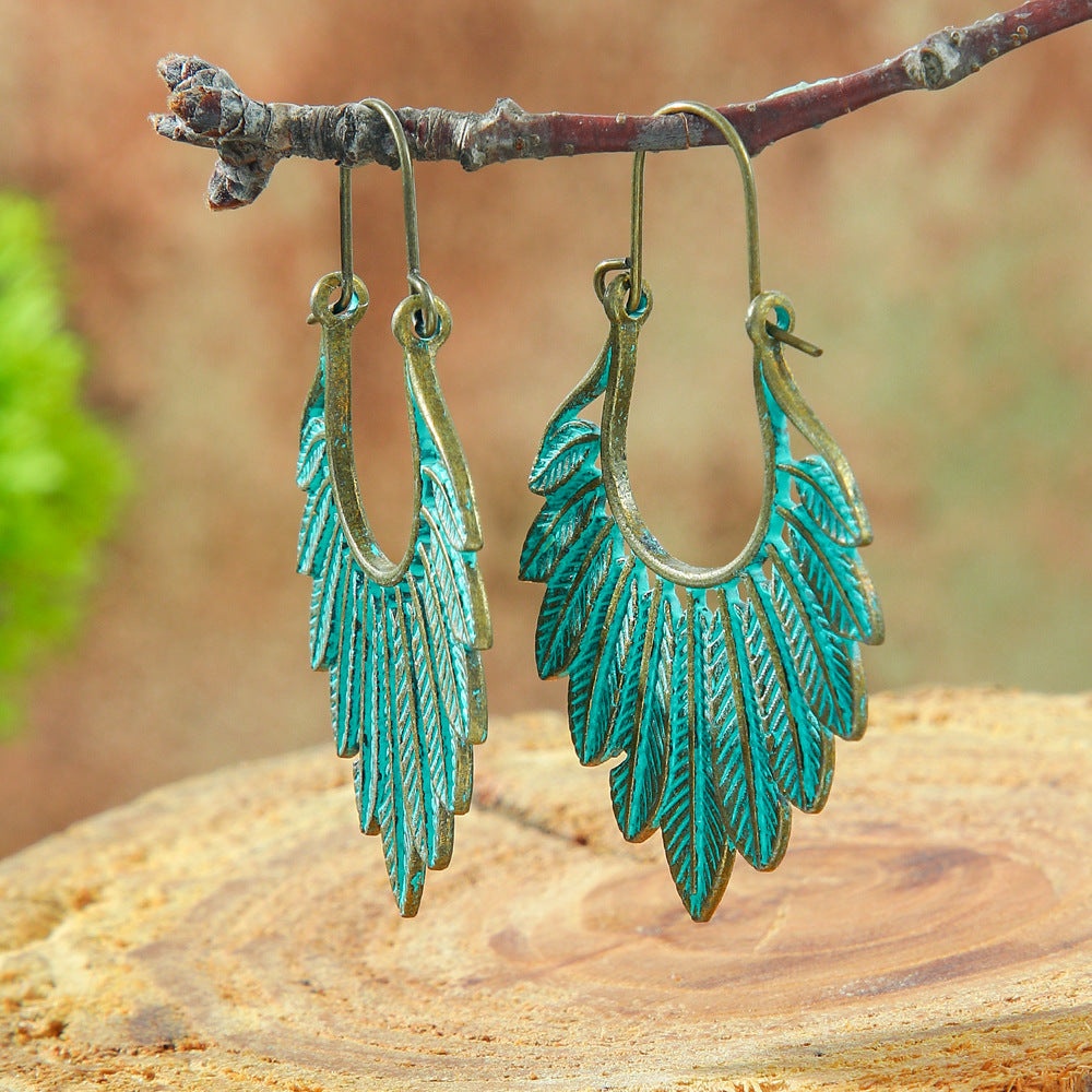 Wholesale Bohemian Green Forest Earrings Set,  Zinc Alloy Ethnic Style
