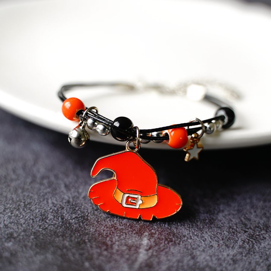 Wholesale  pumpkin bracelet  ghost festival orange ceramic bracelet