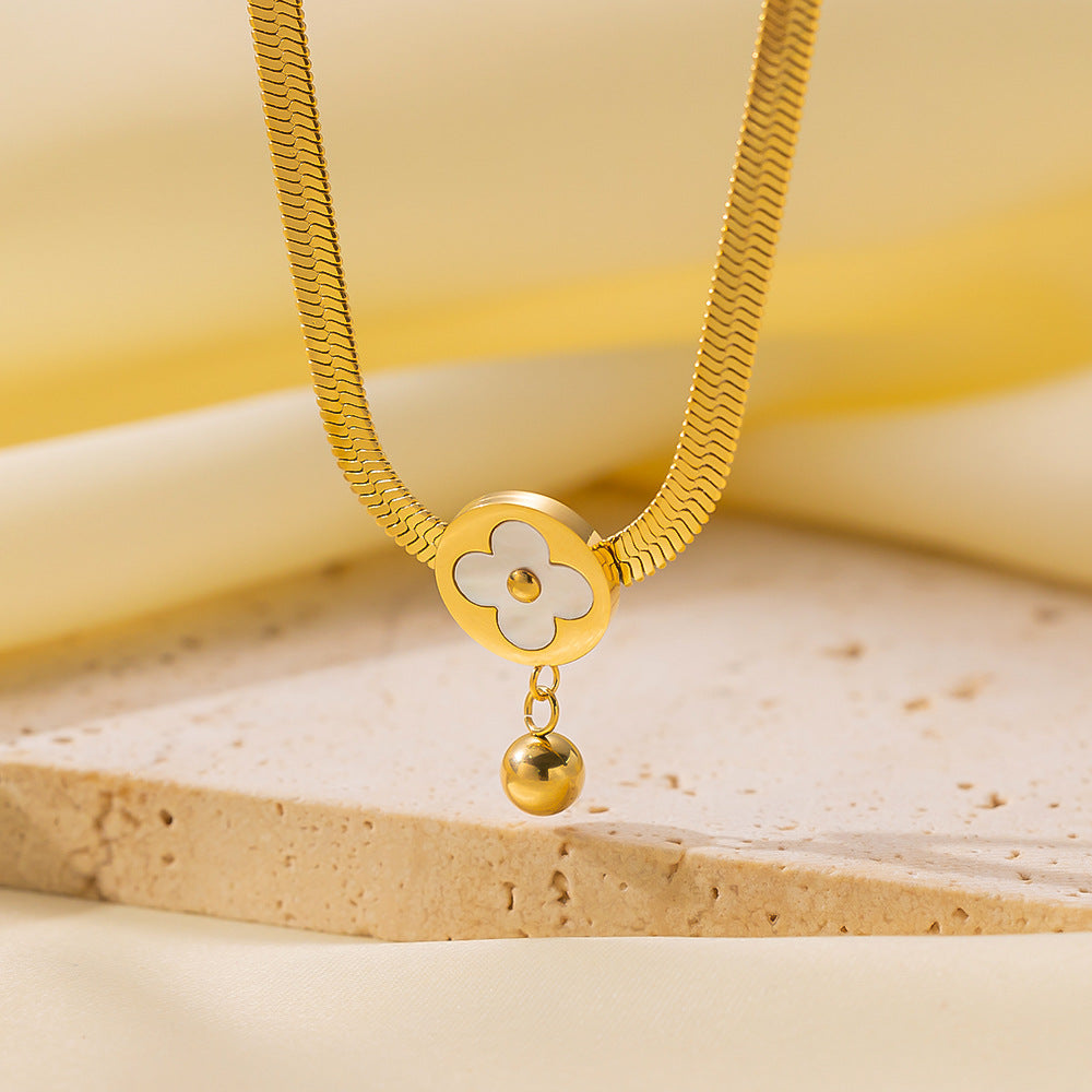 Wholesale Retro Irregular Titanium Steel Necklace Plated 18K Gold Multi-layered Necklace Gold Plated Necklace ACC-NE-Tais004