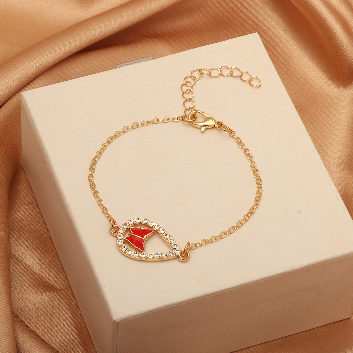 Wholesale oil drop diamond water drop casual bracelet ring necklace earrings jewelry set