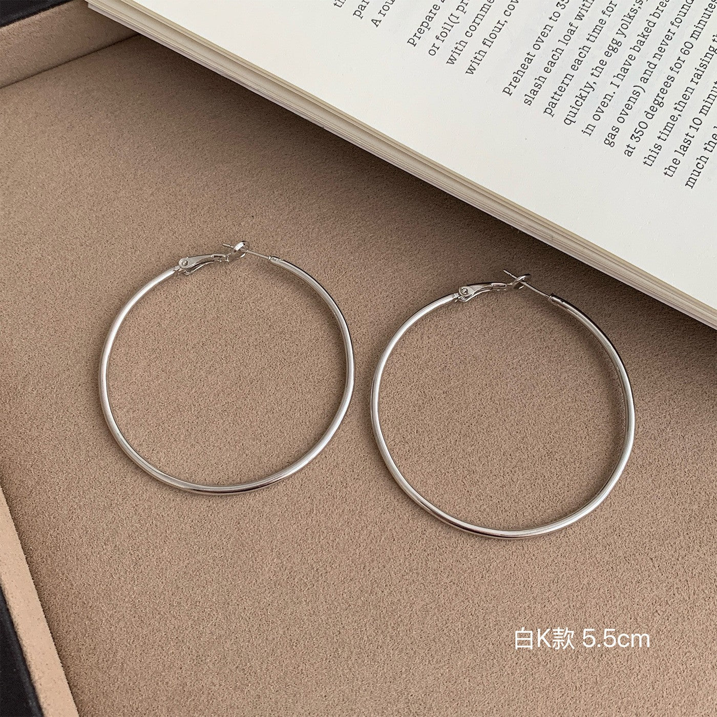 Wholesale Large earrings  suitable silver needle earrings large circle plain earrings