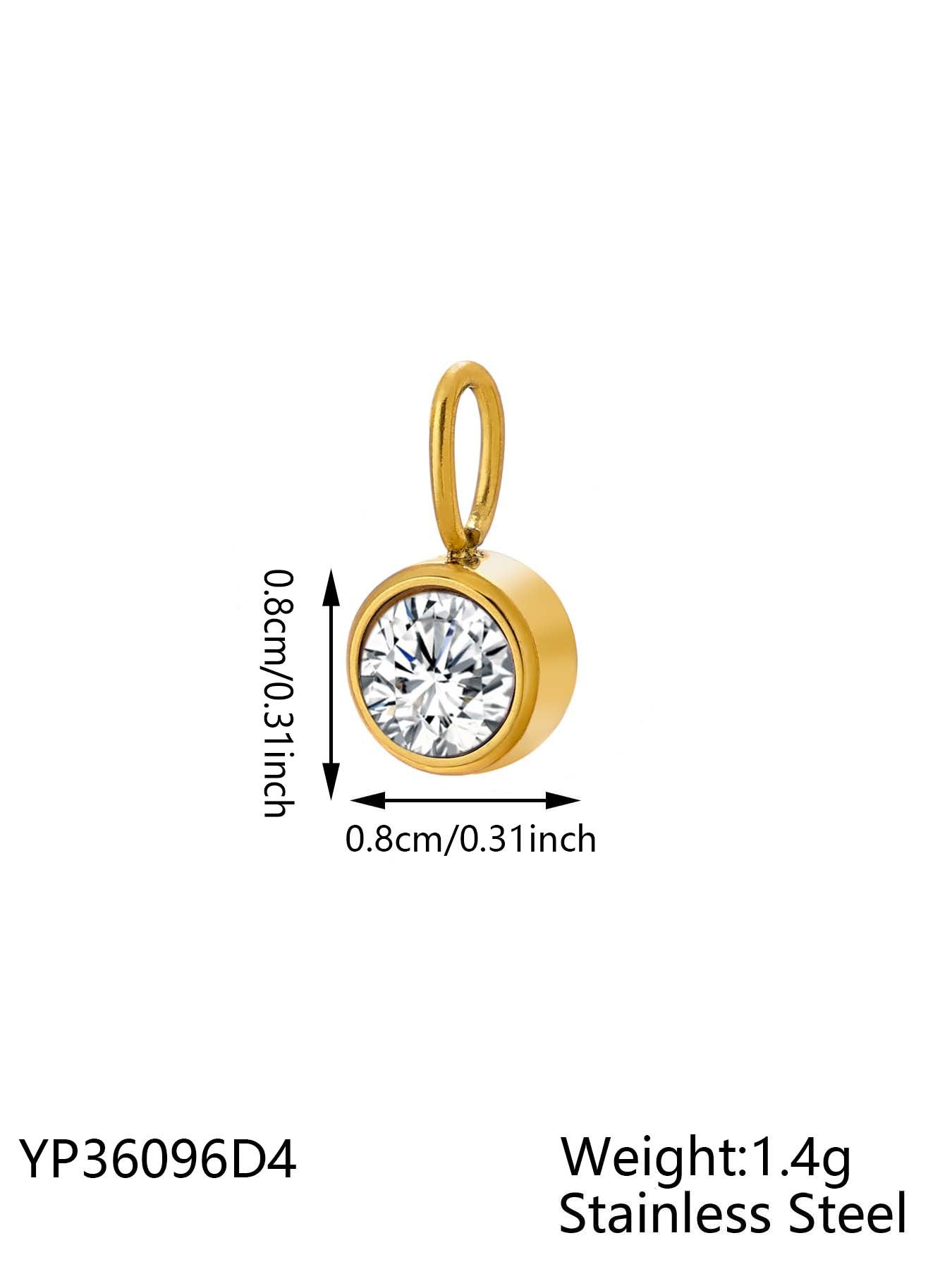 Wholesale Stainless steel birthday stone DIY color pendant