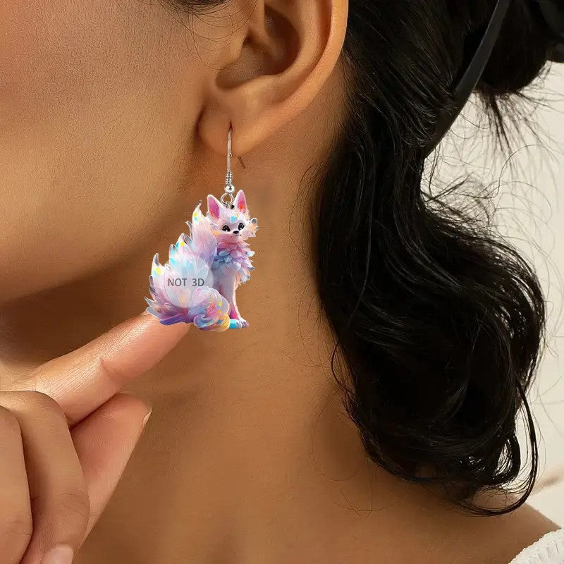 Wholesale Colorful Fox sy Acrylic Earrings