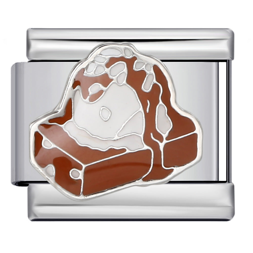 Wholesale Italian Charm Bracelet 9mm DIY Splicing Removable Cartoon Food Element Stainless Steel Composable Bracelet