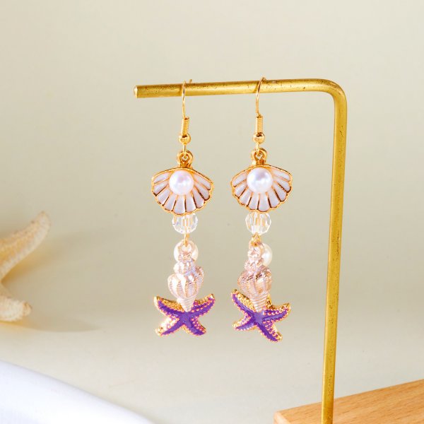 Wholesale  Pearl Shell Conch Pendant Earrings