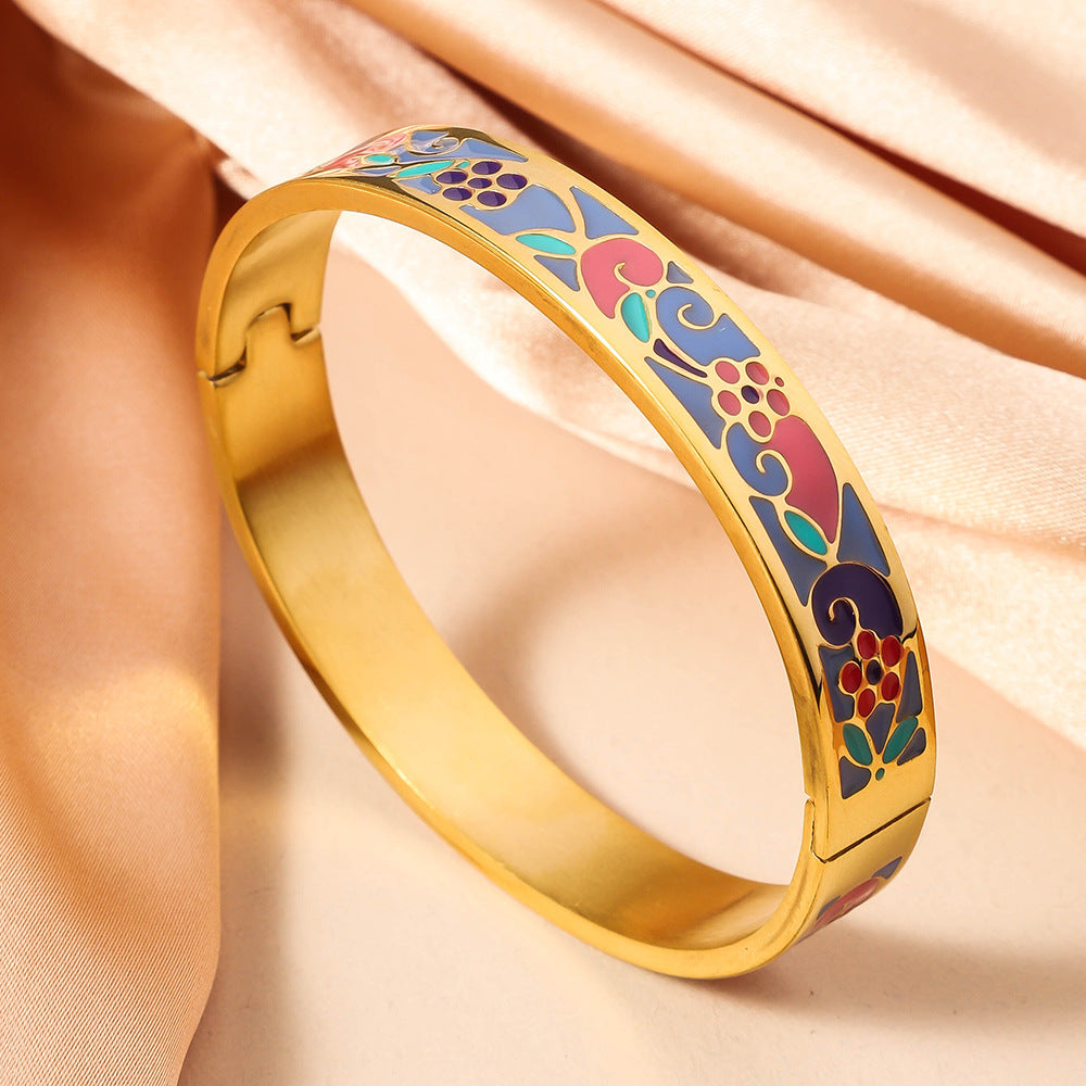 Wholesale Titanium Steel Enamel Bracelet ACC-BT-Ruif007