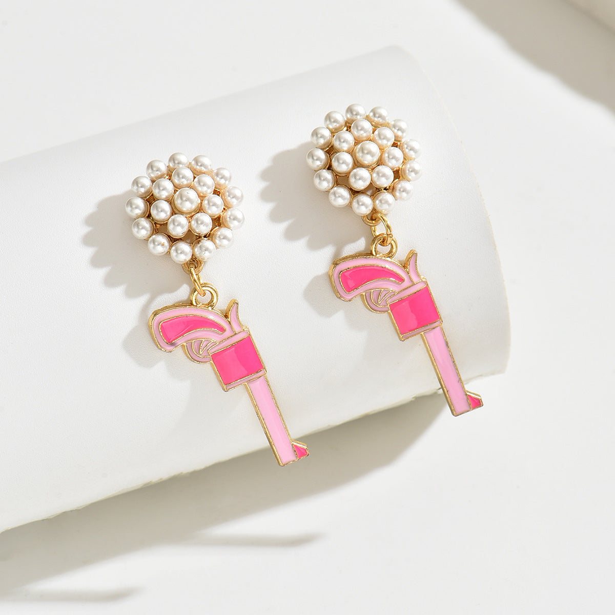 Wholesale western Denim alloy oil drop pearl earrings