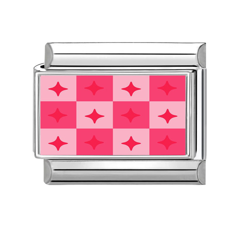 Wholesale Italian Charm Bracelet 9mm DIY Splicing Pink Stainless Steel Composable Bracelet