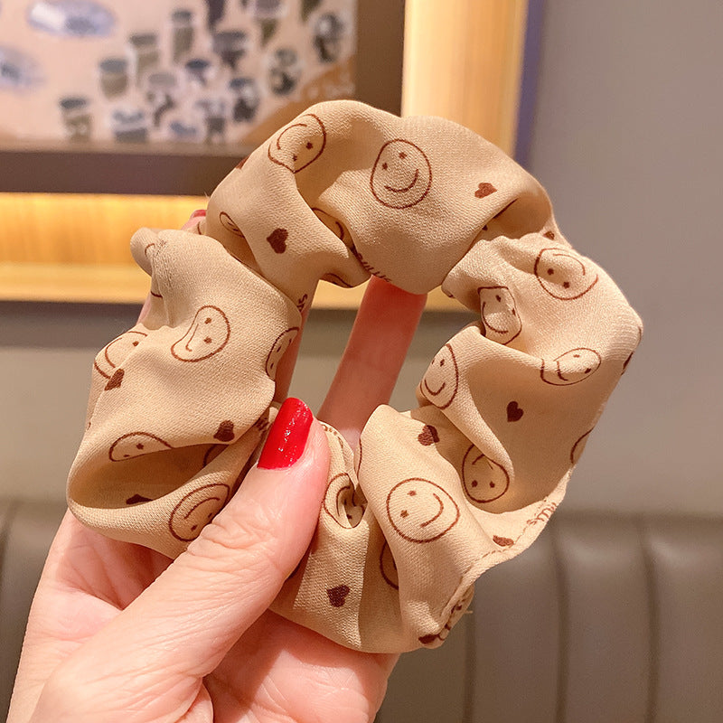 Wholesale Leopard Print Bear Light Luxury Style Milk Tea Color Hair Scrunchies ACC-HS-Huidi024