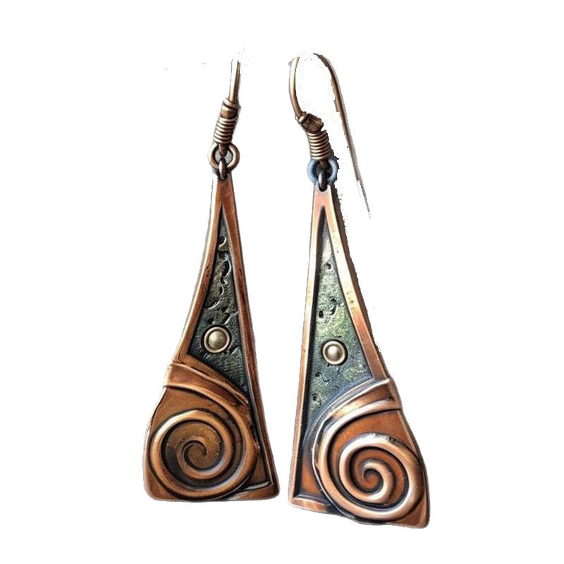 Wholesale  retro geometric spiral personality earrings