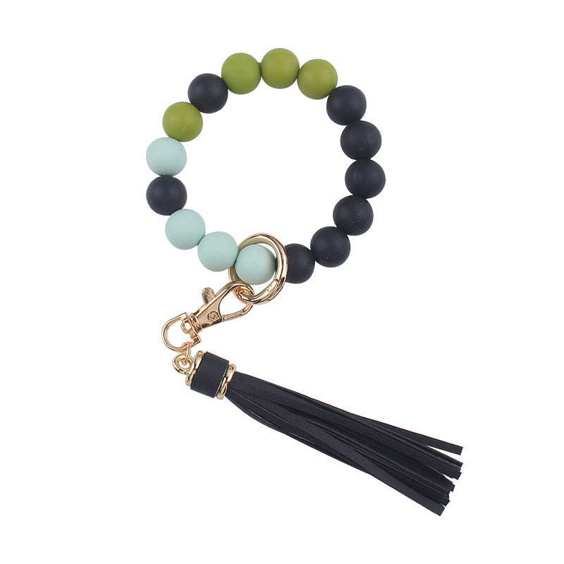 Wholesale Cartoon Solid Color Silicone Beaded Wrist Keychain ACC-KC-GuangTian060