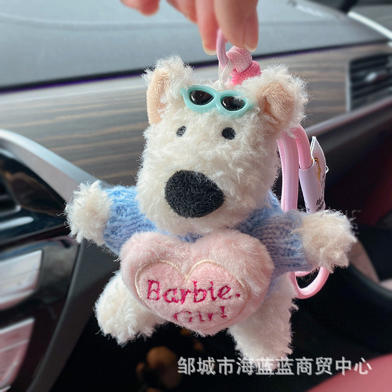 Wholesale Cute Flower  Puppy Plush Keychain