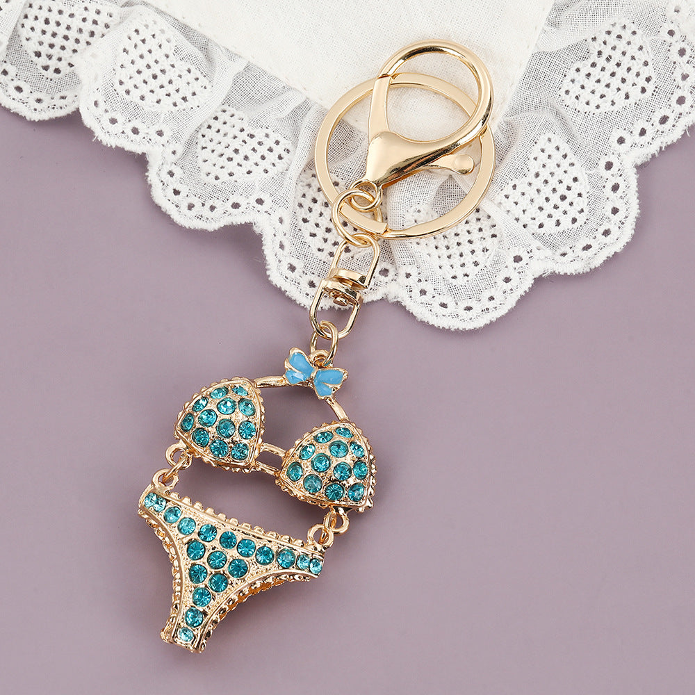 Wholesale Sparkly Rhinestone Zinc Alloy Keychain for Bag Charm Car Key Accessory Gift