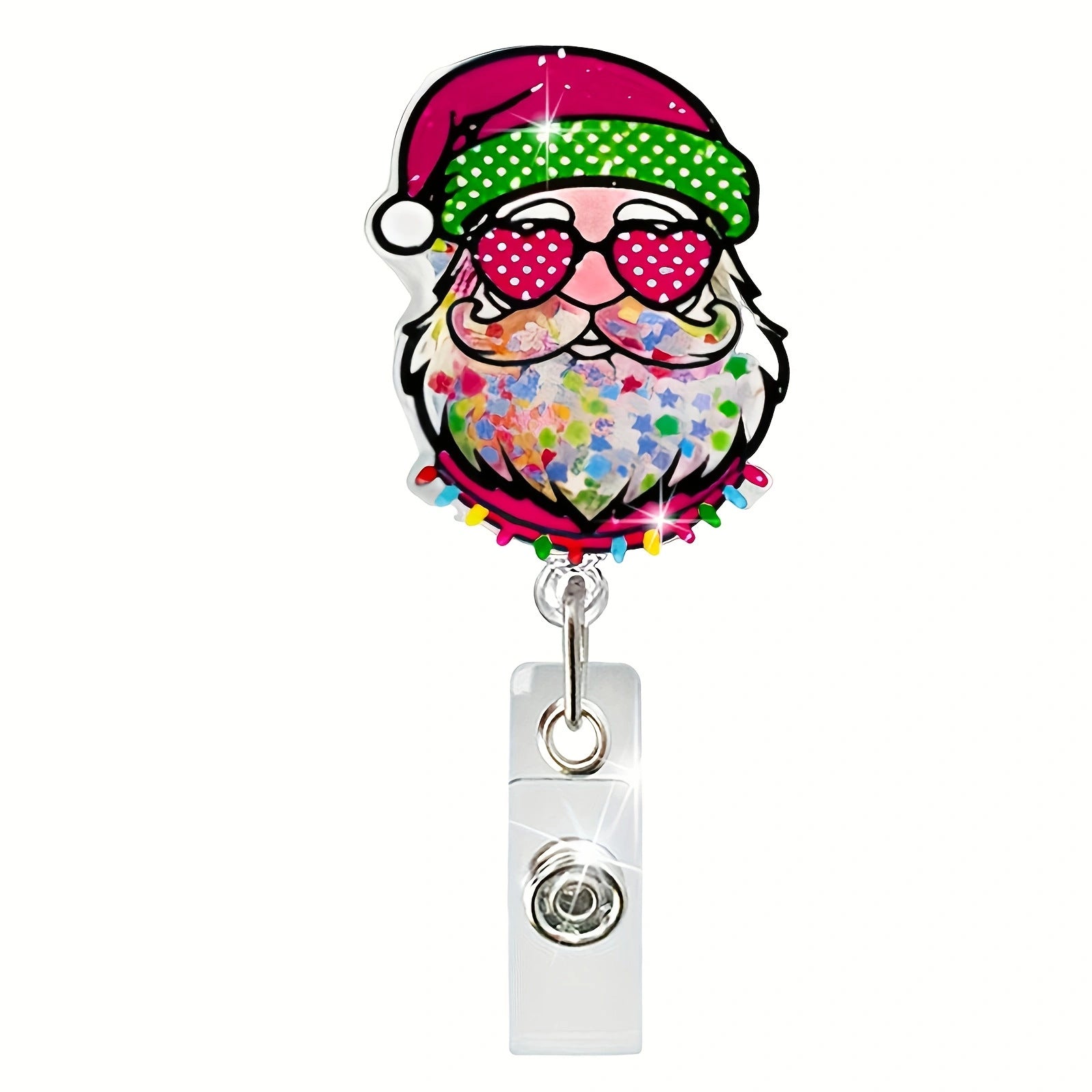 Wholesale  Christmas Quicksand Acrylic  Tree Hat Badge Reels