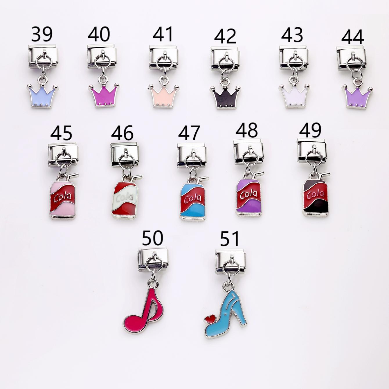 Wholesale 10pcs Italian Charm Bracelet 9mm DIY Splicing Heart Butterfly Pendant Stainless Steel Composable Bracelet