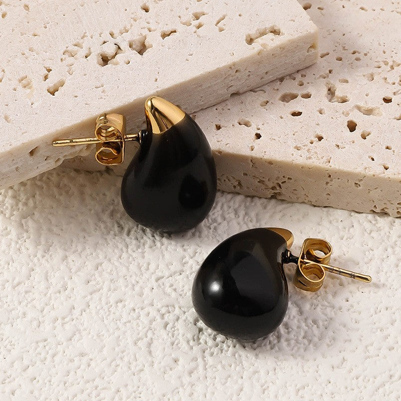 Wholesale Bohemian Beach Style Stainless Steel Earrings Oil Drop Earrings 18k Earrings ACC-ES-Ruix002