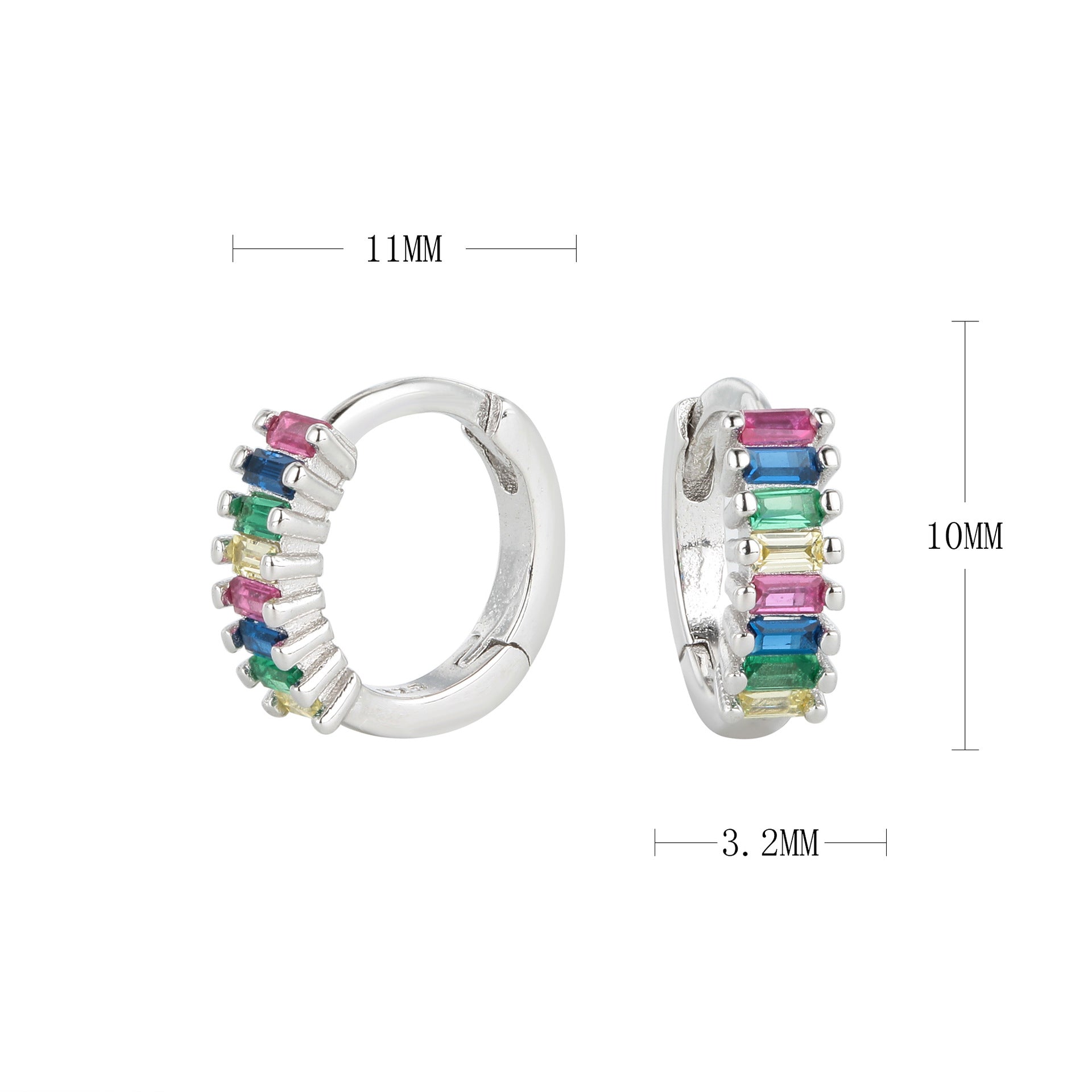 Wholesale S925 Sterling Silver Earrings Round Zircon Earrings Ear Clips ACC-ES-HRB001