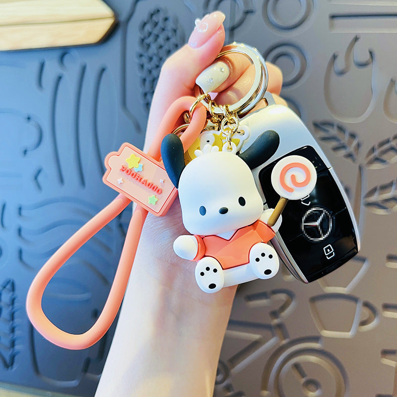 Wholesale Cartoon Big Ears PVC Soft Glue Puppy Keychain Creative Keychain ACCVIP-KC-HangLi010