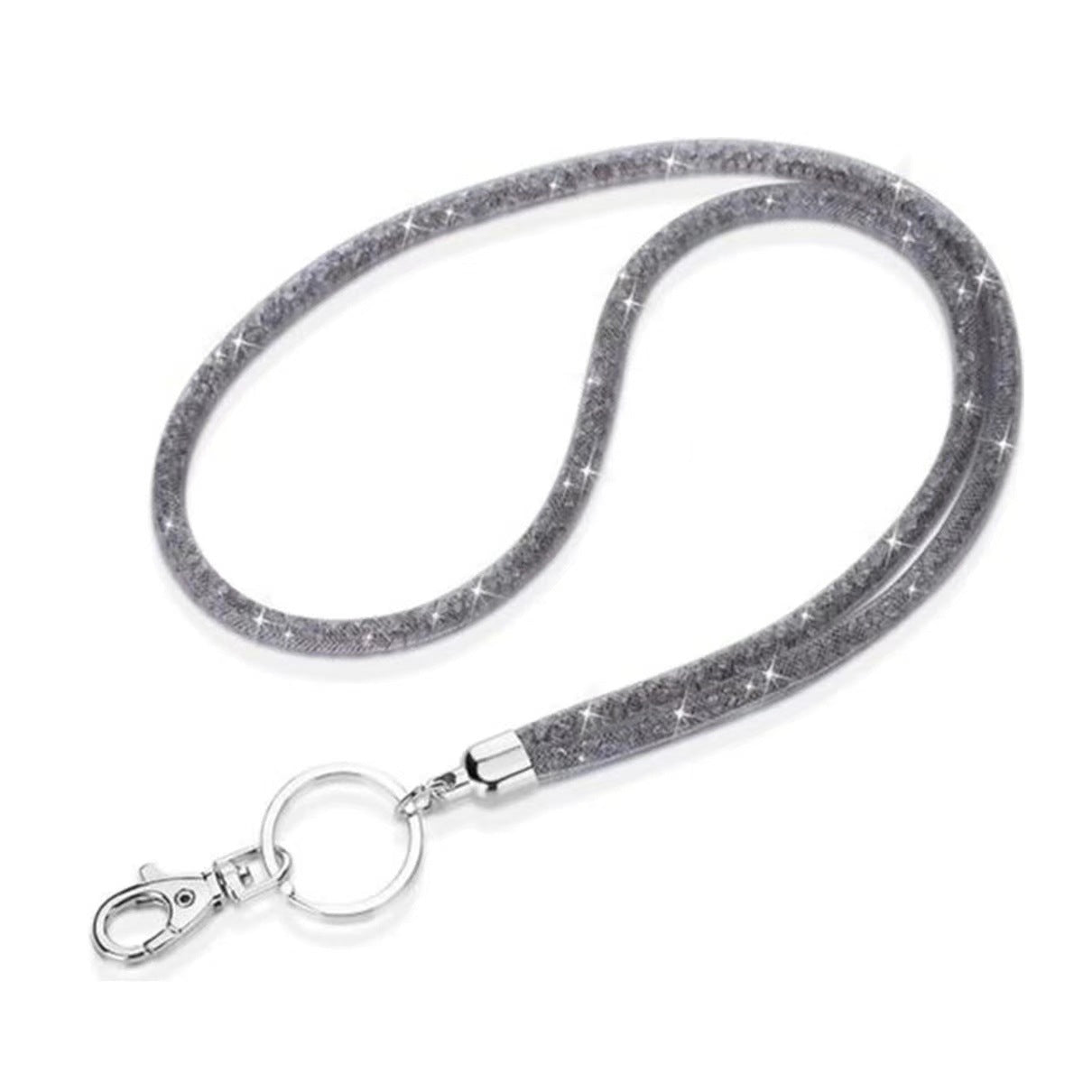 Wholesale Fishnet Rhinestone Lanyard Crystal Card Holder Lobster Keychain ACC-KC-LingYu001