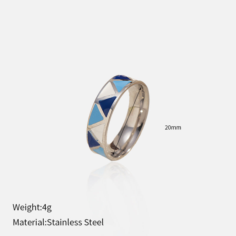 Wholesale  color minimalist color-blocking  stainless steel  rings