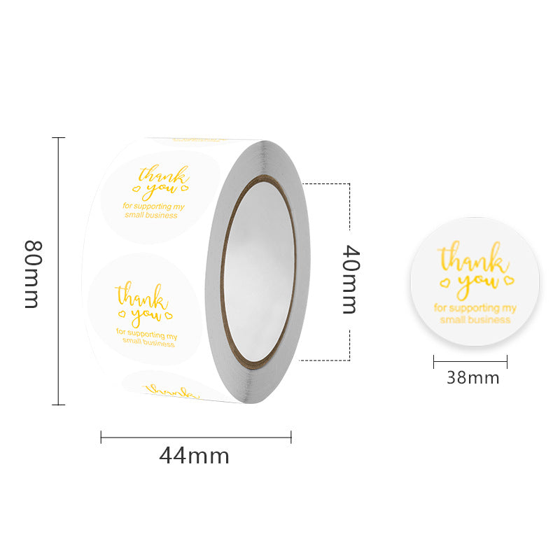 Wholesale 500pcs Gift envelope stickers kraft paper self-adhesive gold-stamped round roll stickers