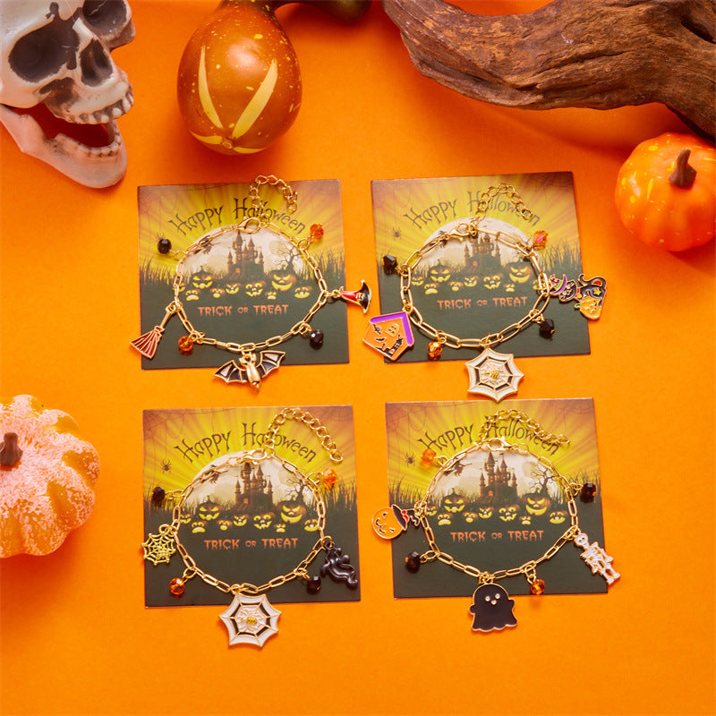 Wholesale Halloween Bracelet  Funny Creative Bat Ghost Pendant Bracelet