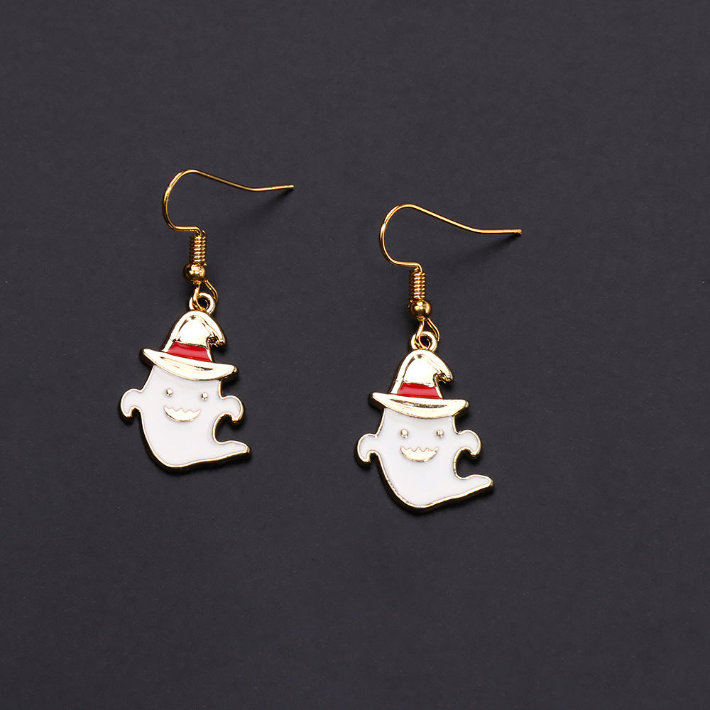 Wholesale 10pcs cute cartoon earrings pumpkin alloy earrings