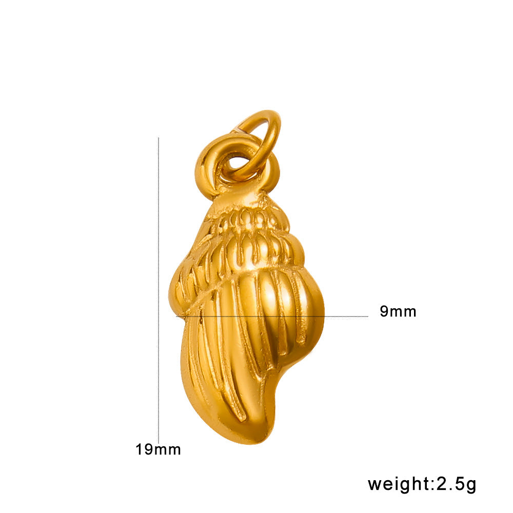 Wholesale Geometric Elephant Zircon Pendant Titanium Steel Gold Plated DIY Jewelry Accessory Fashion Charm For Party Gift And Boutique Resale