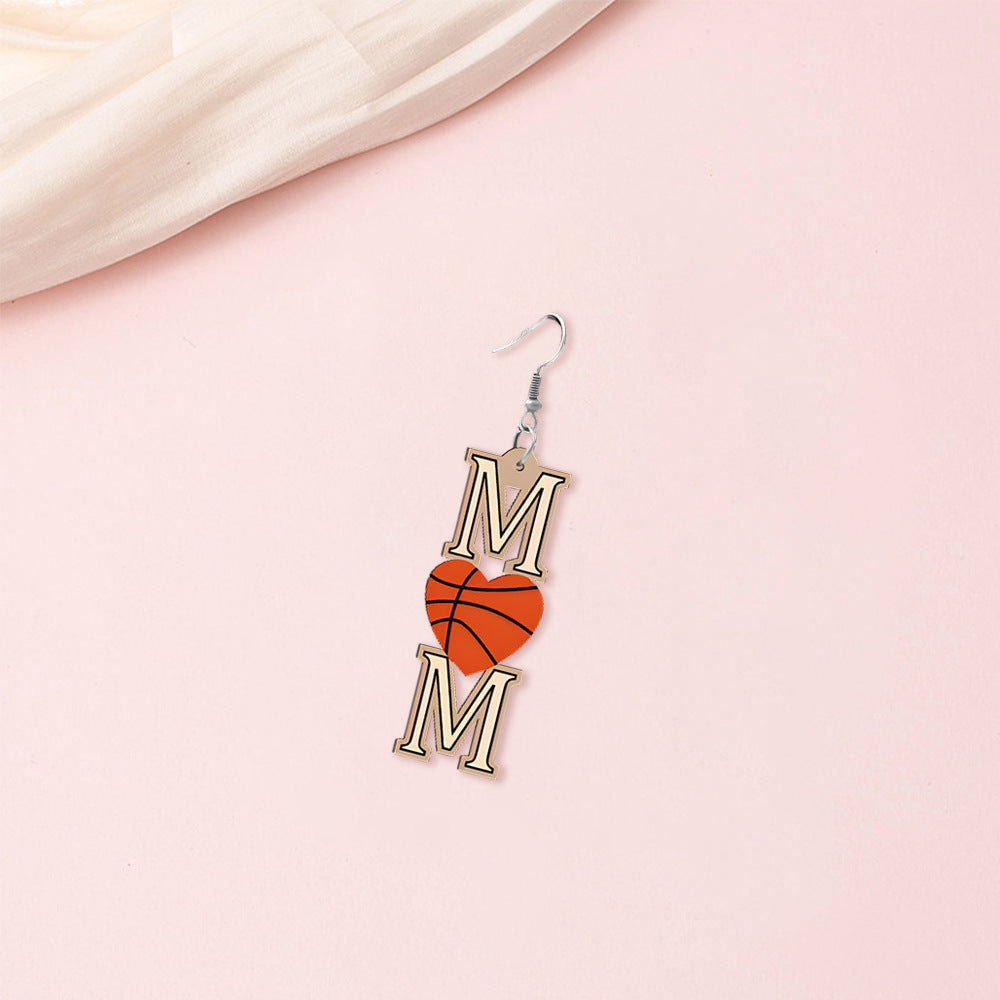 Wholesale Simple Ball Games Mother's Day All-match Love Basketball  Earrings