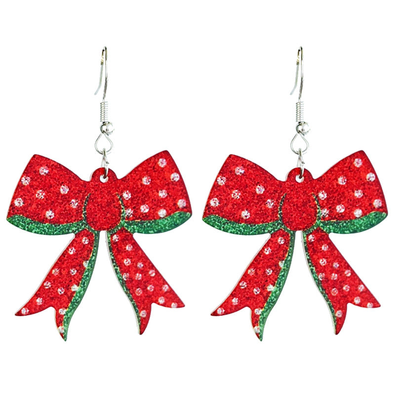 Wholesale 2 Pairs/pack Christmas Tree Gingerbread Man Lights Snowflake Earrings ACC-ES-HY176