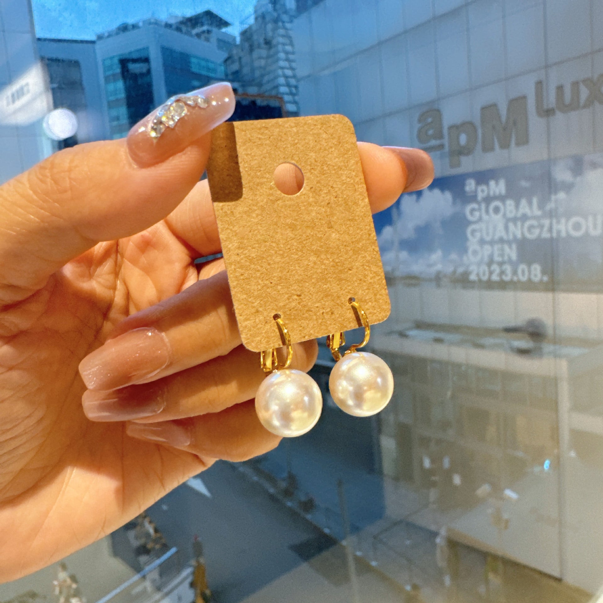 Wholesale Real Gold Plated Pearl Earrings ACC-ES-KJ022